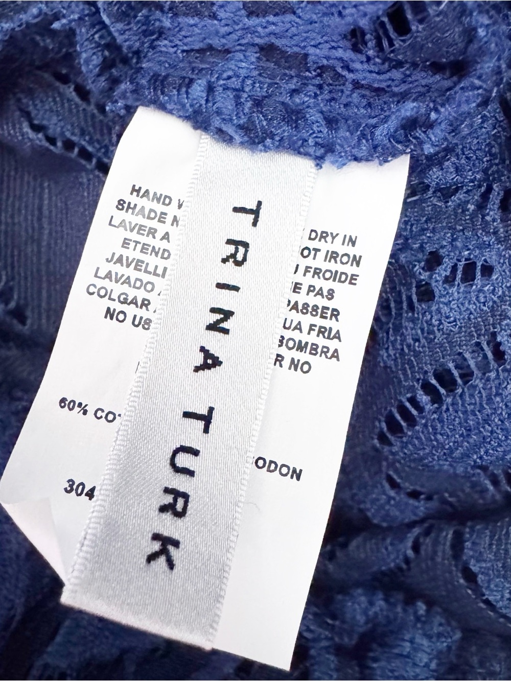 Trina Turk Navy Lace Crochet Shorts with Pom Trim - Picture 5 of 6